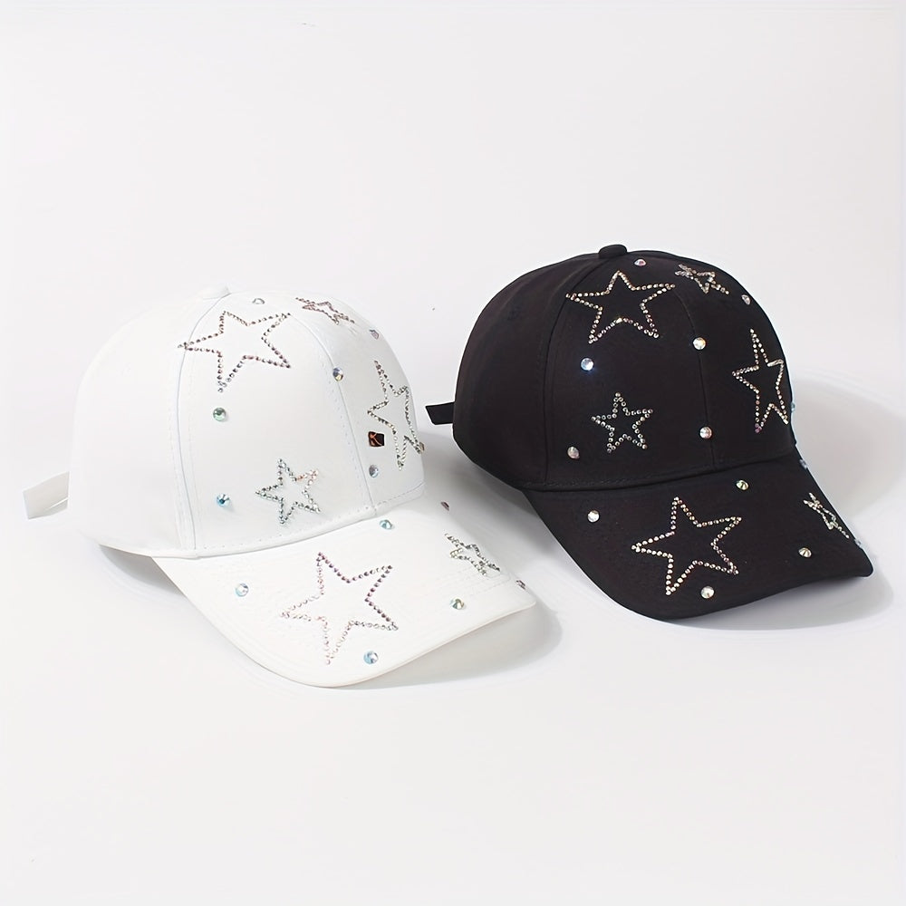 Rhinestone Pentagram Baseball Cap Adjustable Dad Hat