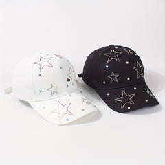 Rhinestone Pentagram Baseball Cap Adjustable Dad Hat