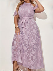  Cold Shoulder Floral Maxi Dress
