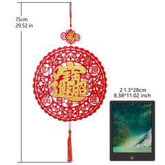 1pc Red Round Year Tassel Hanging Ornament Spring Pendant Year Gift