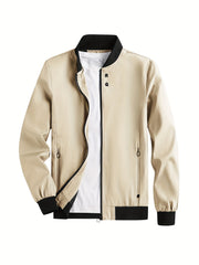 Men's Casual Zip up Regular Fit Jacket Lightweight Baseball Jacket