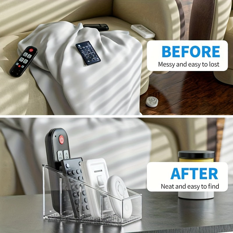 Transparent Acrylic Remote Control Holder for Organizing Makeup Brushes, Pens