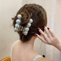 Faux Pearl Hair Claw Back Ponytail Clip Side Clip Hair Accessories