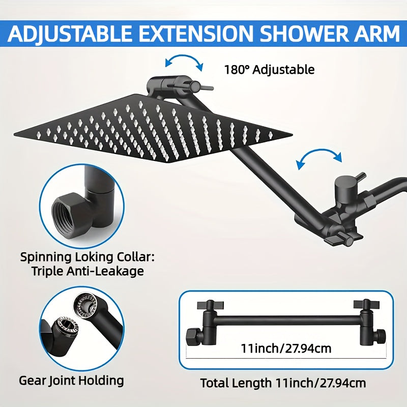 High Pressure Shower Head Combo with Extension Arm