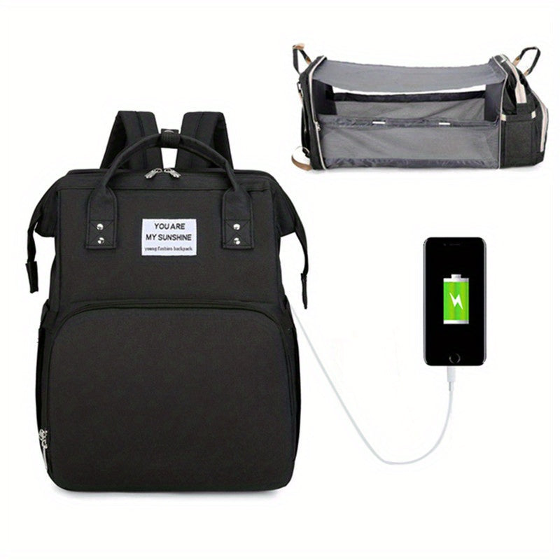 Foldable Mommy Bag w/ USB Charging Large Capacity