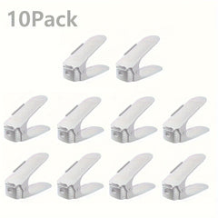 10pcs Shoe Slot Organizer Adjustable Double Layer Shoe Rack