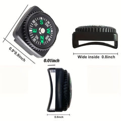 2pcs Mini Compass Belt Buckle for Camping Hiking Travel Emergency
