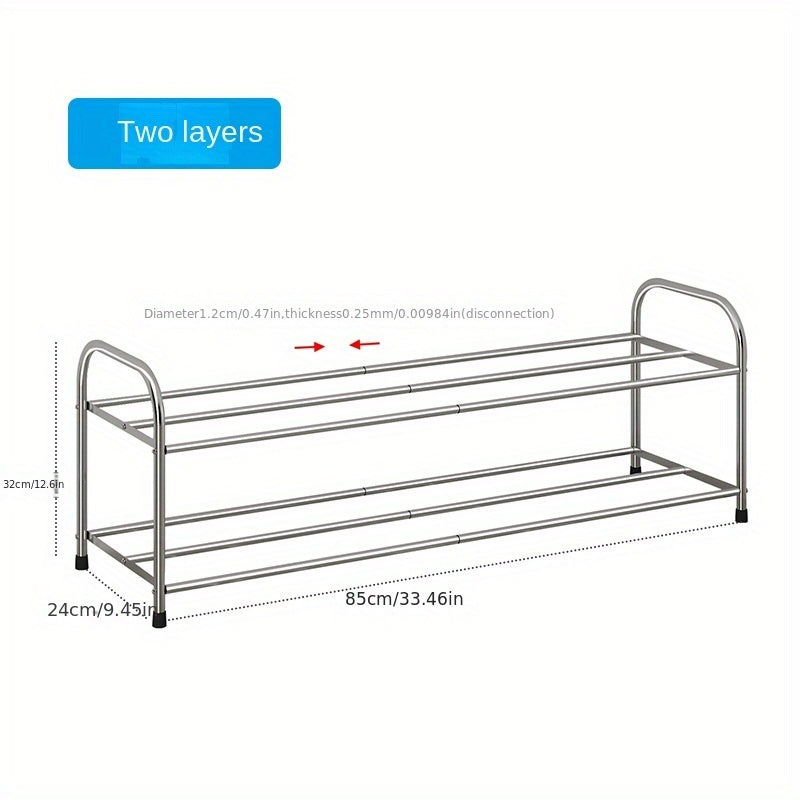 3 6 Tiers Stainless Steel Shoes Storage Rack Easy Assembled Shoe Shelf