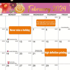 Large Grid Julian Dates Calendar January-June 18 Months