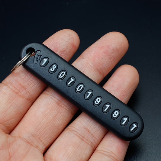 Anti Lost Phone Number Plate Car Keychain Pendant