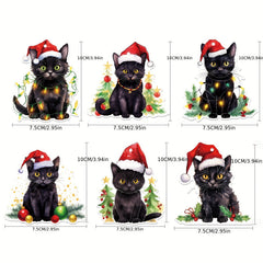 6pcs Cat Hanging Sign Christmas Party Decorations