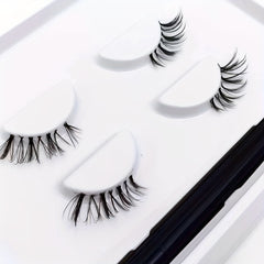 2 Pairs Faux Mink False Eyelashes & Eyeliner Set - Natural Volume