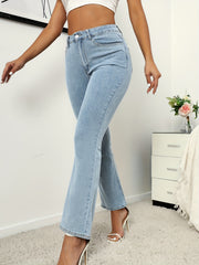 Sunflower Embroidery Flared Jeans Bell Bottom Wide Legs