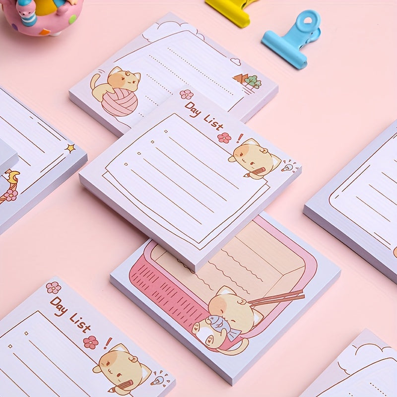 Cat Style Sticky Notes for Students - 80 Pieces
