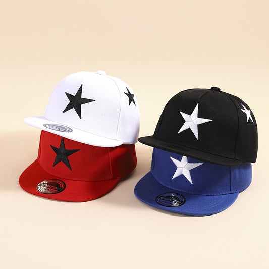 Hip Hop Wide Brim Hat with Star Embroidery