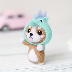 Corgi Felt Kit DIY Embroidery Wool Craft Stitch Needlework Needle Toy Gift