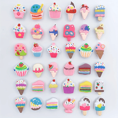 36pcs Ice Cream Cake Shoe Charm Resin Buckle DIY Accessories