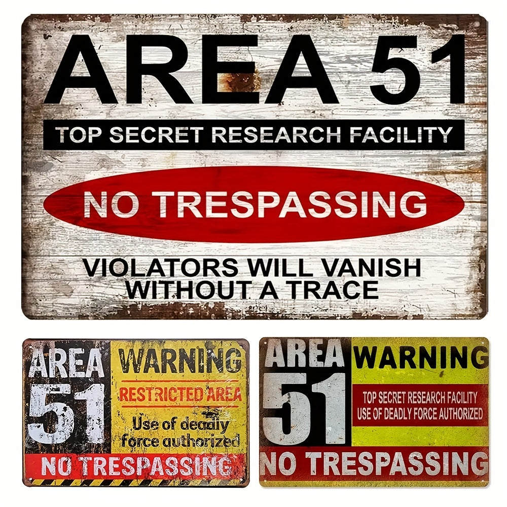 Area 51 No Trespassing Military Vintage Retro Metal Sign Aluminum Sign