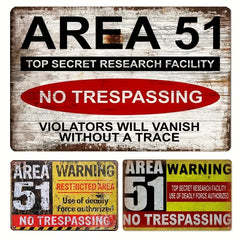 Area 51 No Trespassing Military Vintage Retro Metal Sign Aluminum Sign