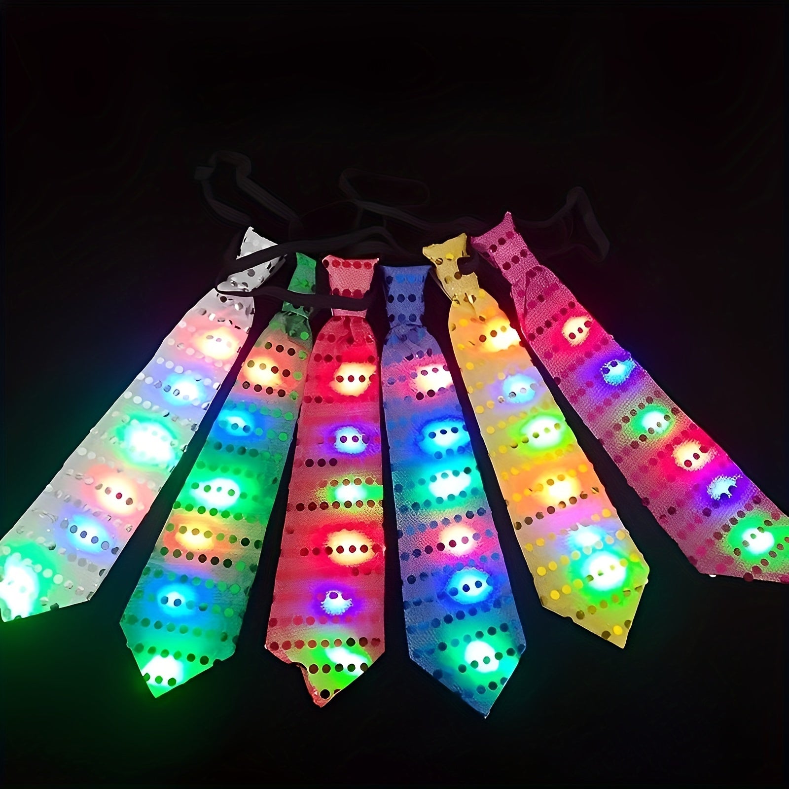 LED Tie Children's Bright Glow Tie Sequin Flash Tie for Parties Carnivals