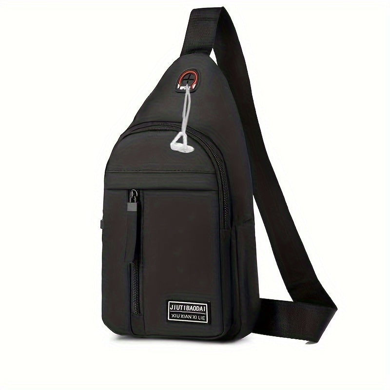 Lightweight Men's Chest Bag w/ Zipper & Adjustable Strap