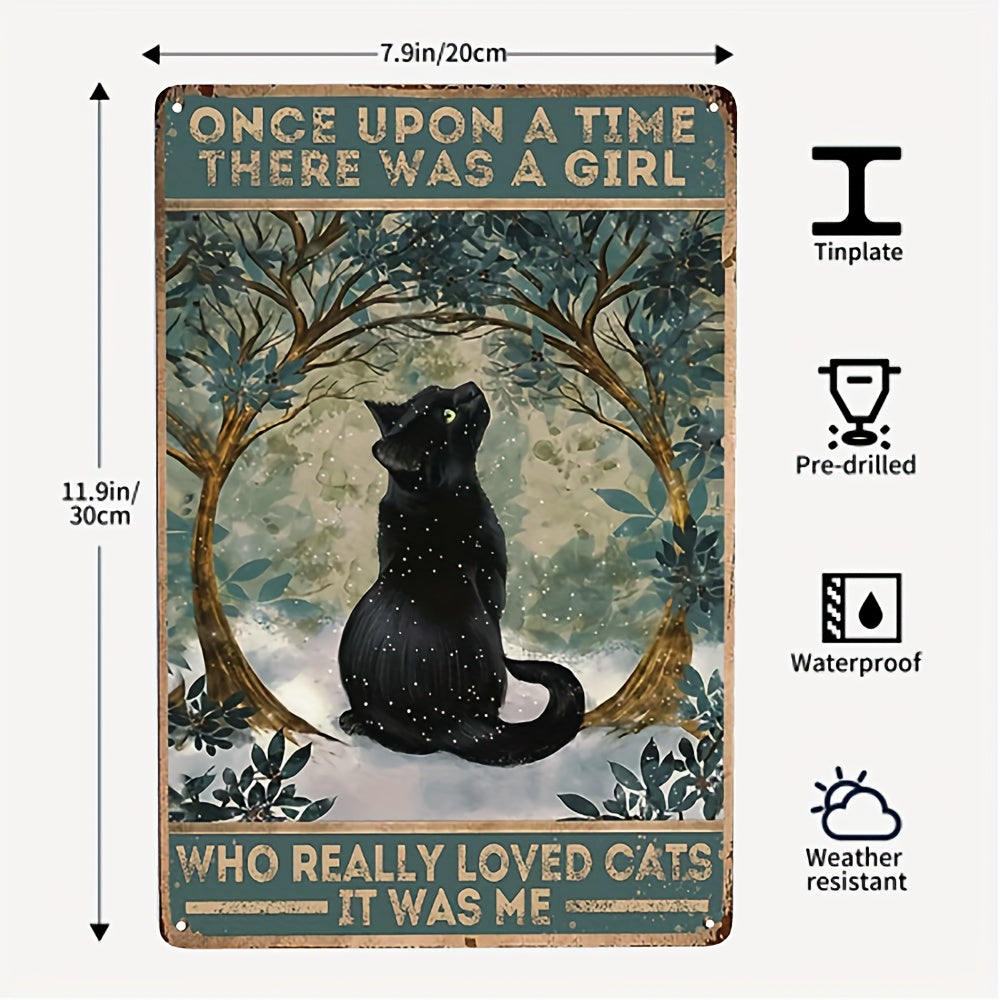 Retro Cat Decoration Painting & Tin Metal Sign