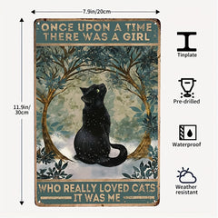 Retro Cat Decoration Painting & Tin Metal Sign