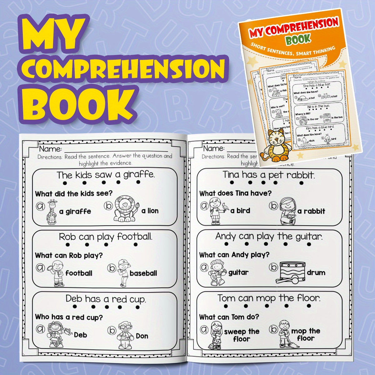 Engaging Comprehension Book for Kids: Improve Reading & Critical Thinking Skills