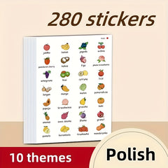 Polish Vocabulary Stickers for Toddlers - Interactive Language Learning Stickers