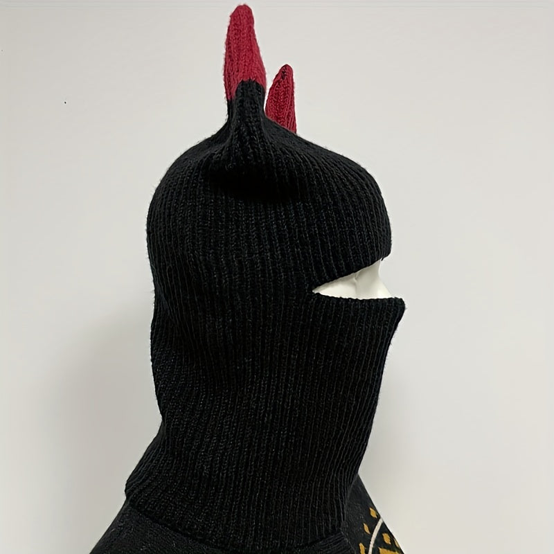 Monster Horn Balaclava Solid Ski Mask Warm Knitted Hat