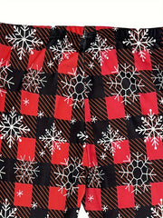  Snowflake Print High Stretch Leggings