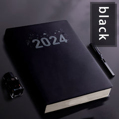 A4 Notebook 360 Thickened Notepad Business Faux Leather Surface