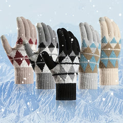 Winter Thickened Warm Plush Gloves Touch Screen Knitted Gloves