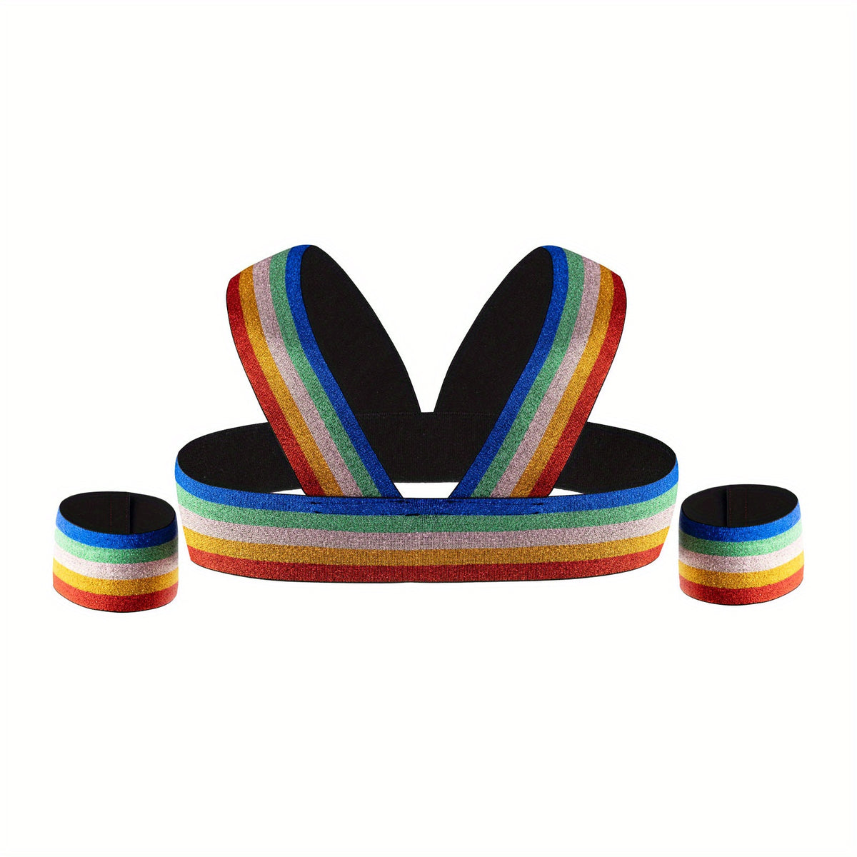 Men's Rainbow Glitter Body Chest Strap for Nightclub Dancing