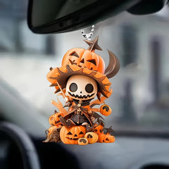 Festive Pumpkin Monster Keychain 3 1/4in