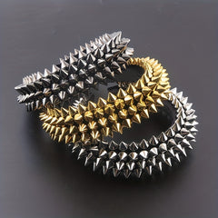 Punk Rivet Decor Headband Wide Head Hoop Headdress Padded Hair Band