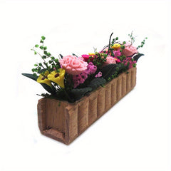1:12 Scale Dollhouse Clay Flowers in Rustic Pot
