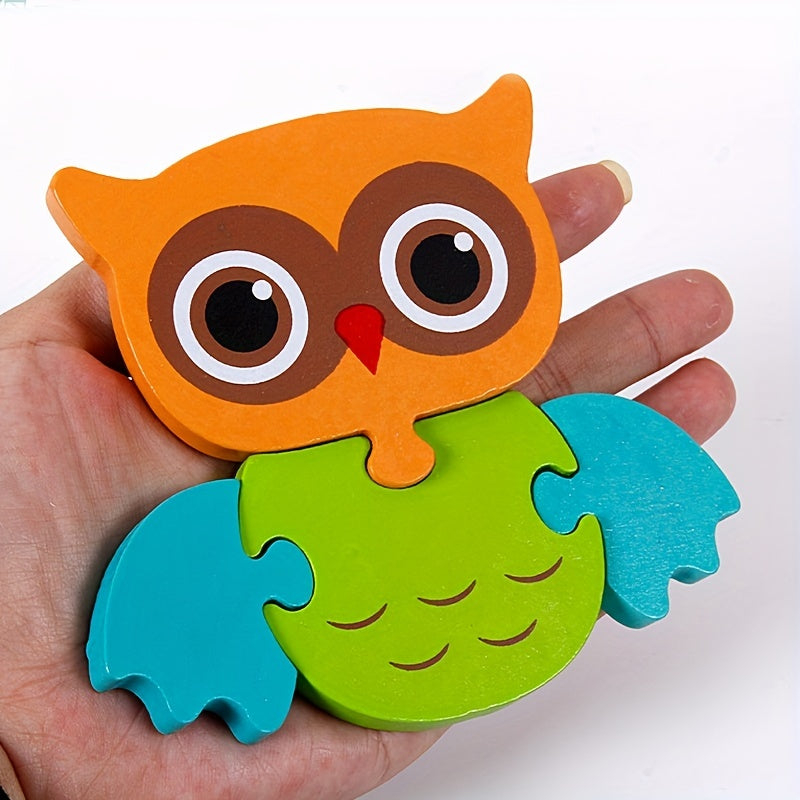 Wooden Jigsaw Building Blocks for Kids 1-3 Years