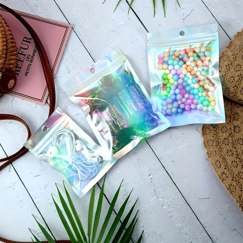 20pcs Laser Jewelry Bags Yin Yang Rainbow Ziplock