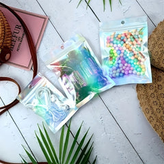 20pcs Laser Jewelry Bags Yin Yang Rainbow Ziplock