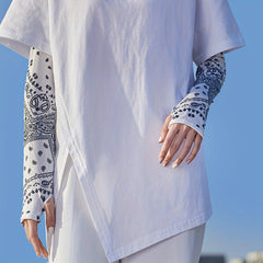 Long Bandana Printed Sleeves Face Covering Sun Protection Cover Outdoor Gloves