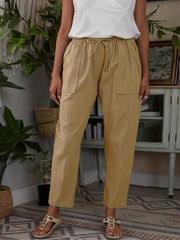 Women's Plus Size Elastic Drawstring Straight Leg Pants