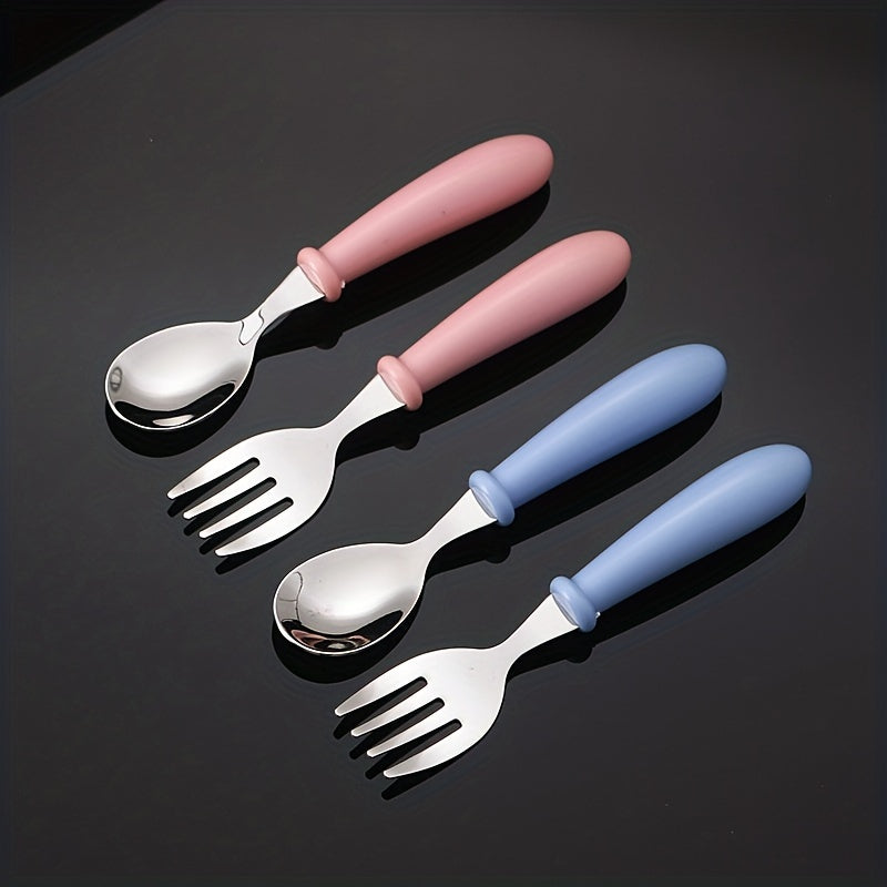 Kids' Portable Stainless Steel Spoon Fork Set