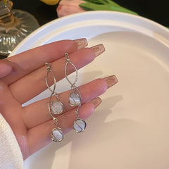 Tassel Opal Earrings Women Girls Party Prom Decor