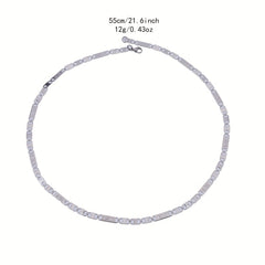 Men's Oval Shield Necklace Boys Hip Hop Chain