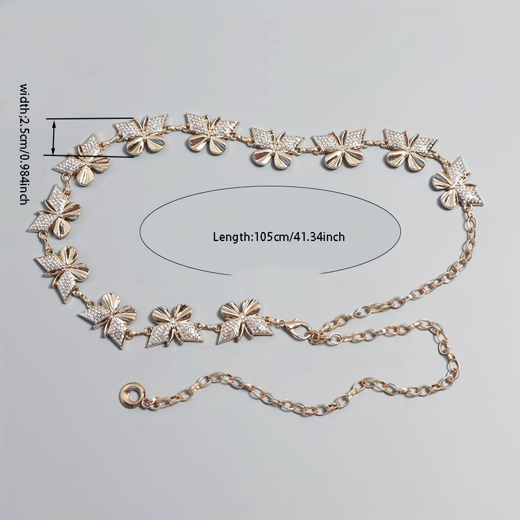 Y2K Butterfly Metal Waist Chain Belly Chain for Women