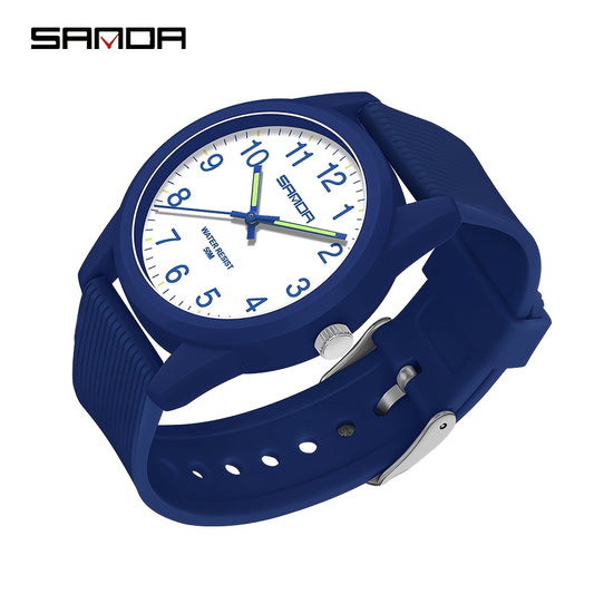 SANDA Unisex Sports Quartz Wristwatch Water Resistant Round Dial