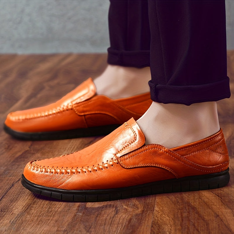 Men's Leather Loafer Shoes Slip-On Casual Walking Shoes