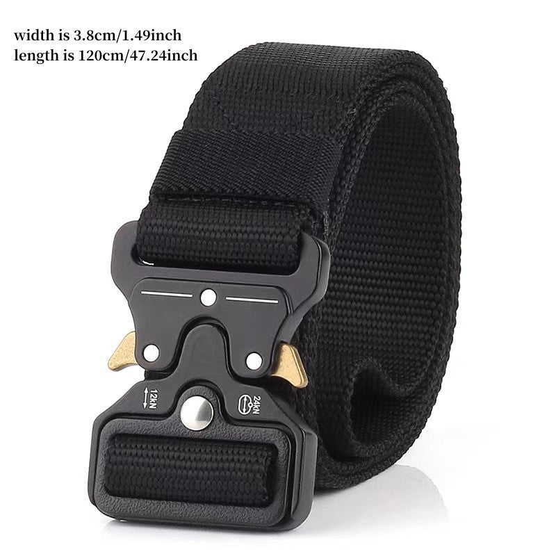 Canvas Polyester Snap Leather Belt with Magnetic Suction for Men