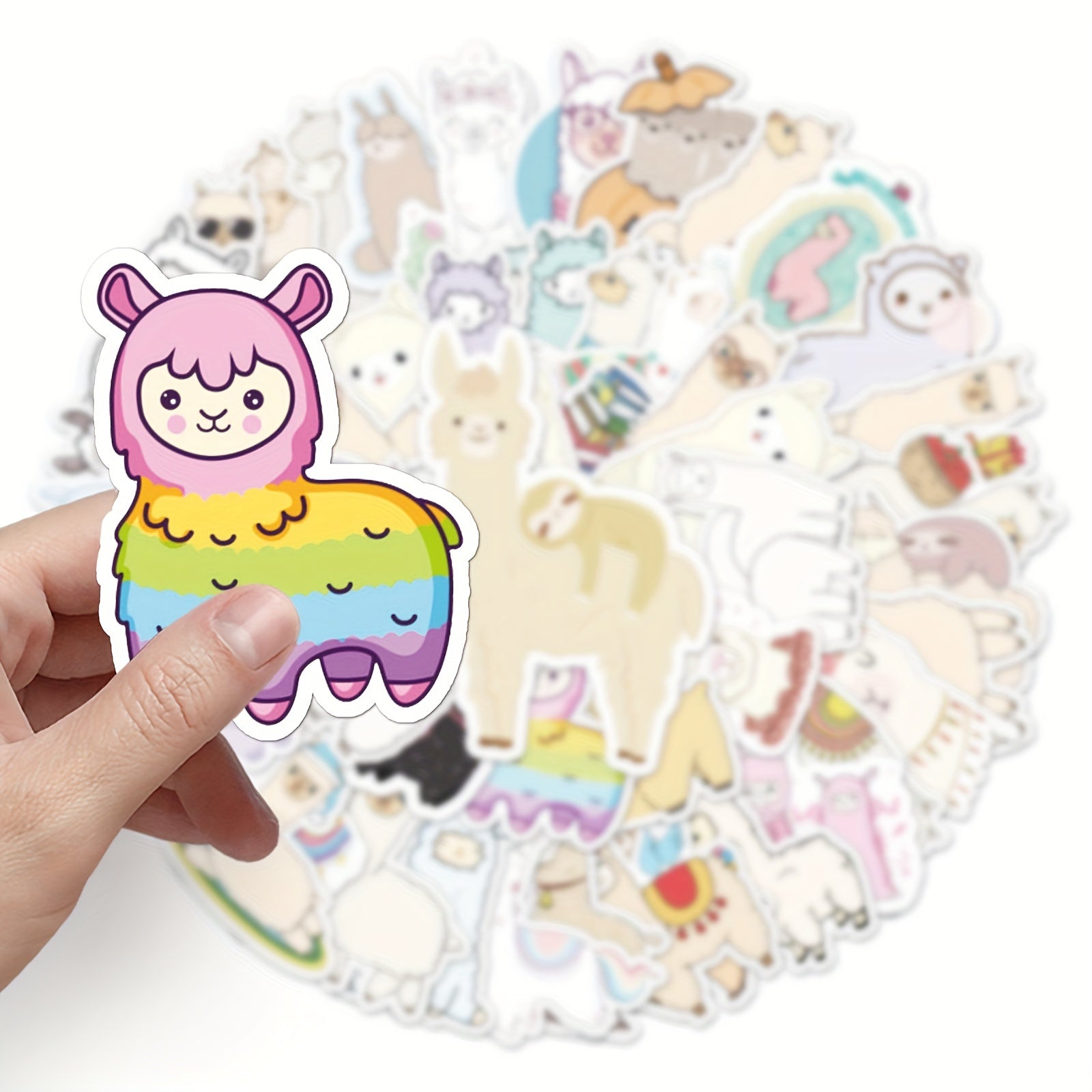 50pcs Cartoon Llama Stickers, Waterproof & Unique for Luggage Skateboard